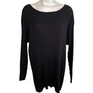 Jessica Simpson Sweater Top Women's 3X Black Hi-Low Pullover‎ Side-Slit NEW